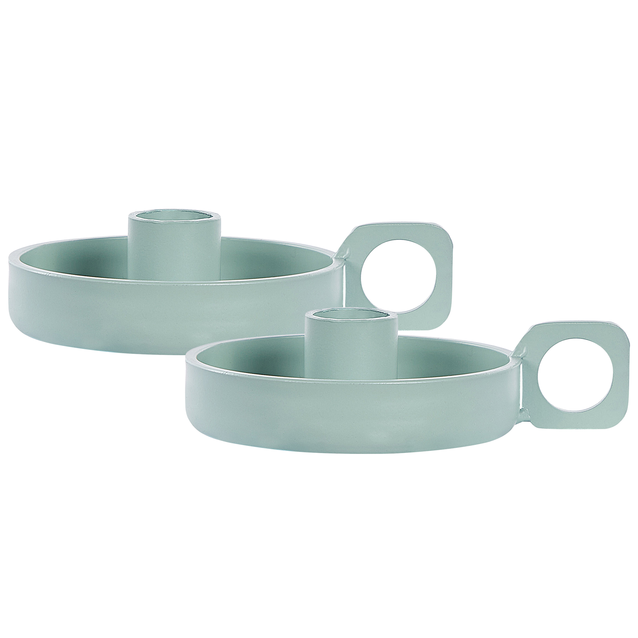 Set de 2 suporturi de lumânări CHORIO Metal 4 cm Verde mentă 2buc