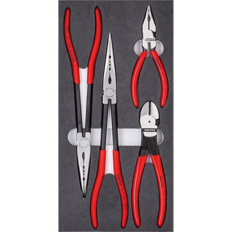 Zestaw szczypiec Knipex czerwono-czarny stal ergonomiczny