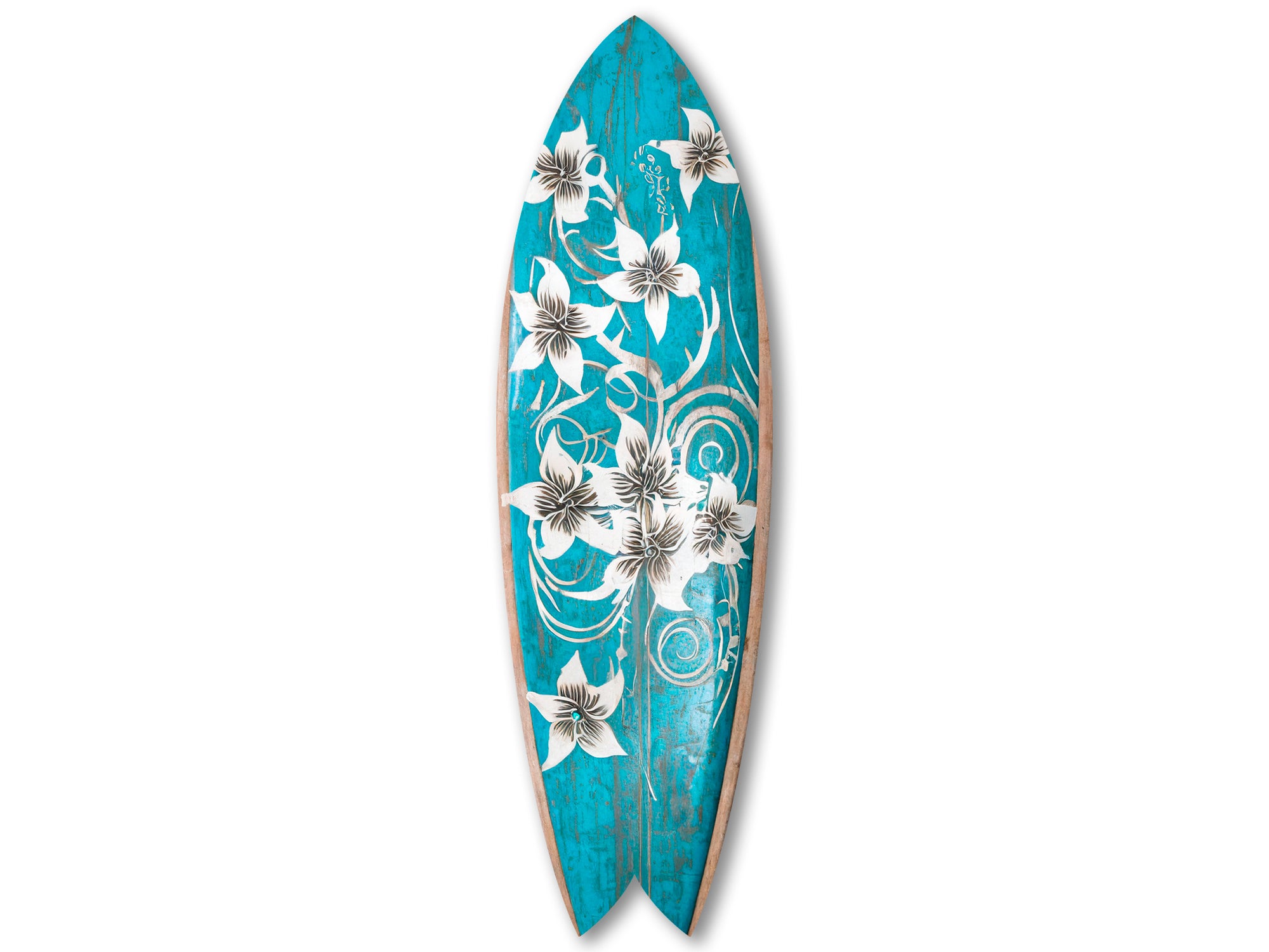 Décoration Murale Planche De Surf En Bois – Motif Fleurs Hibiscus, 100 Cm, Style Africain