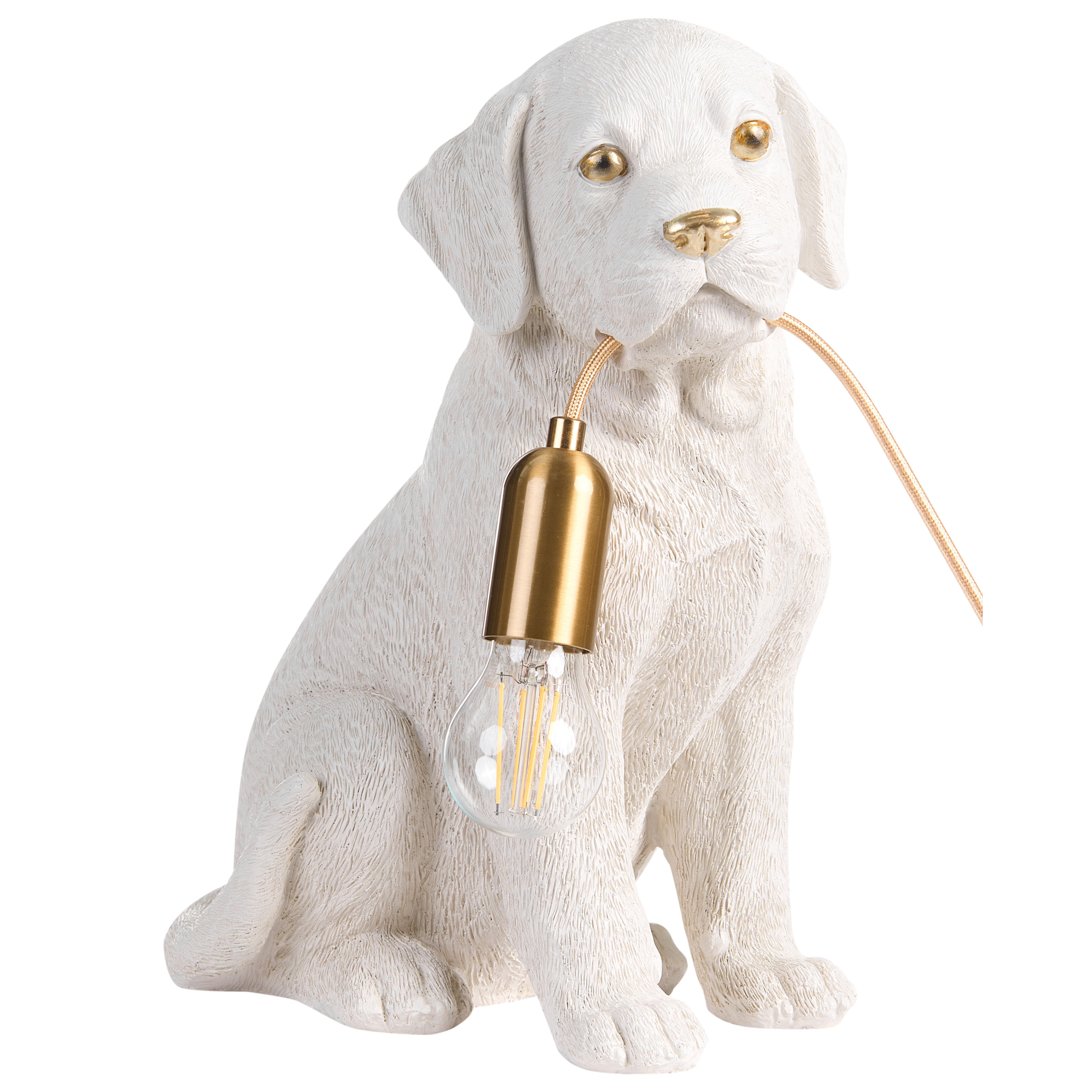 Lampă de masă Câine LUCKY Alb