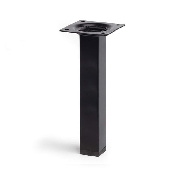 REI | Pied en métal 400 g pour table basse ou meuble | Hauteur 20 cm | 25 x 25 x 200 mm | Acier | Noir