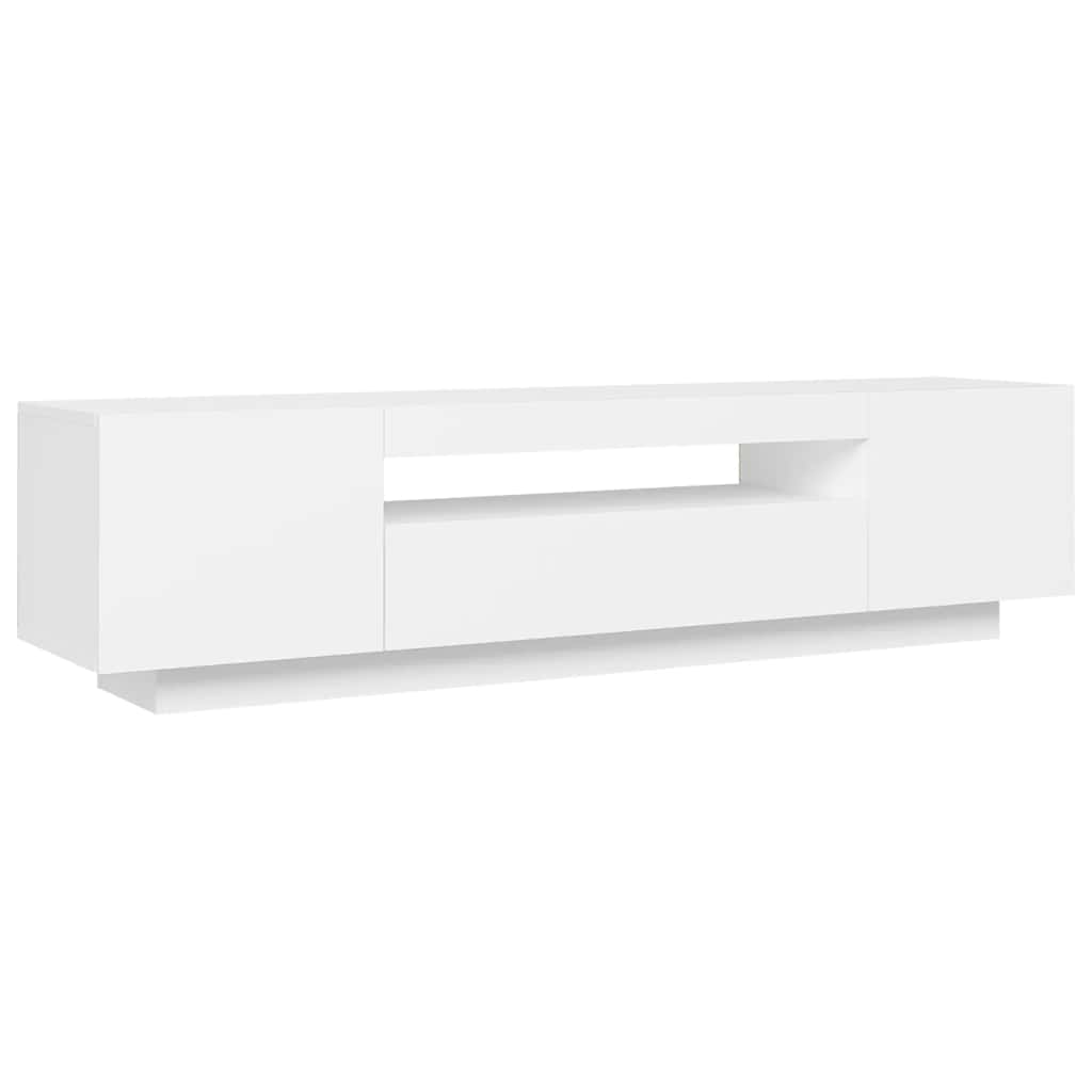 vidaXL Móvel de TV com luzes LED 160x35x40 cm branco - 7