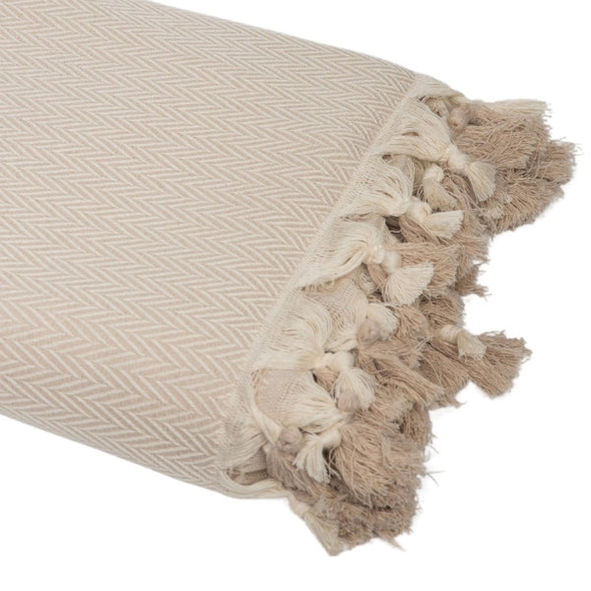 Plaid 130x170 coton taupe clair - 8