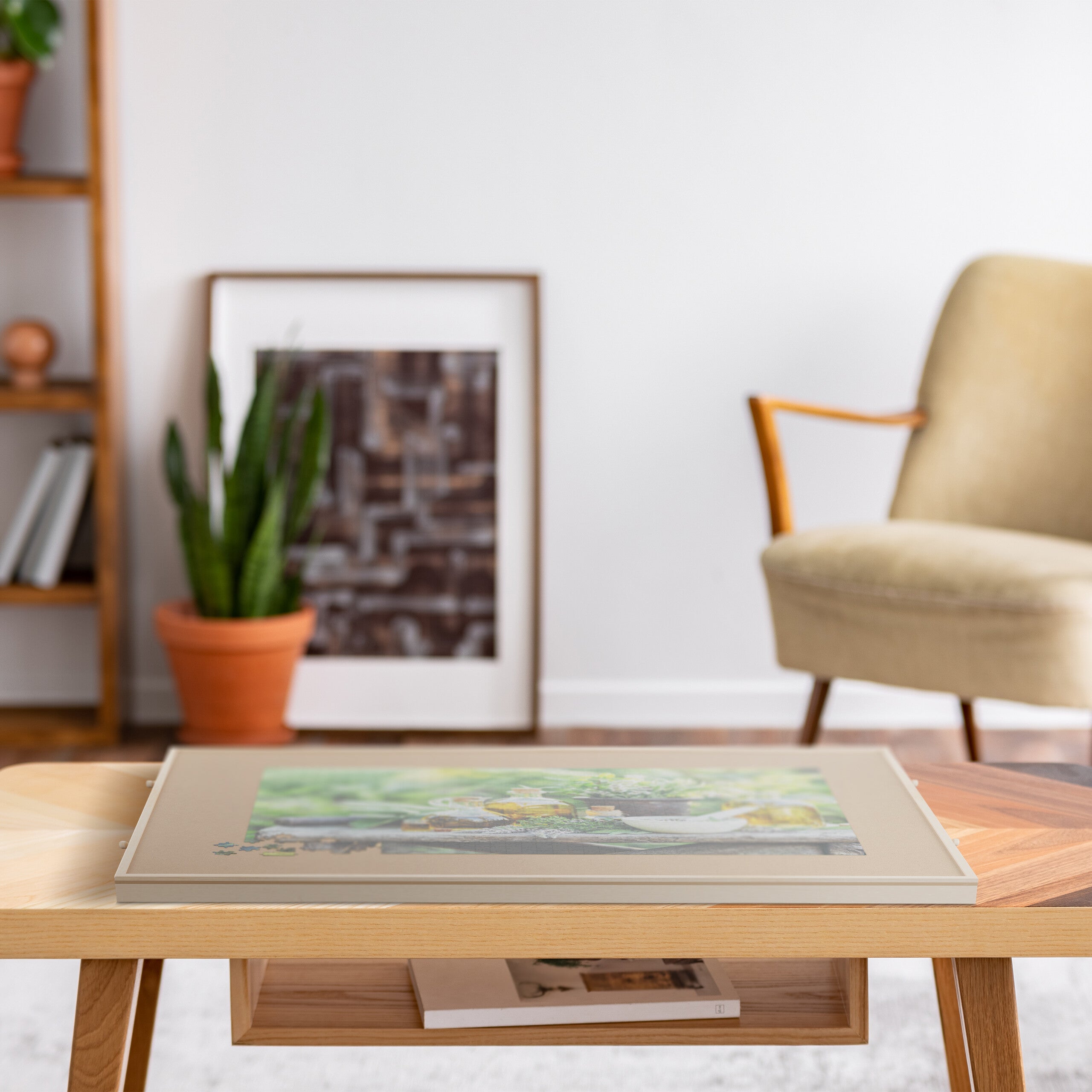 Relaxdays Tablero para Puzzles con Cajones, Organizador