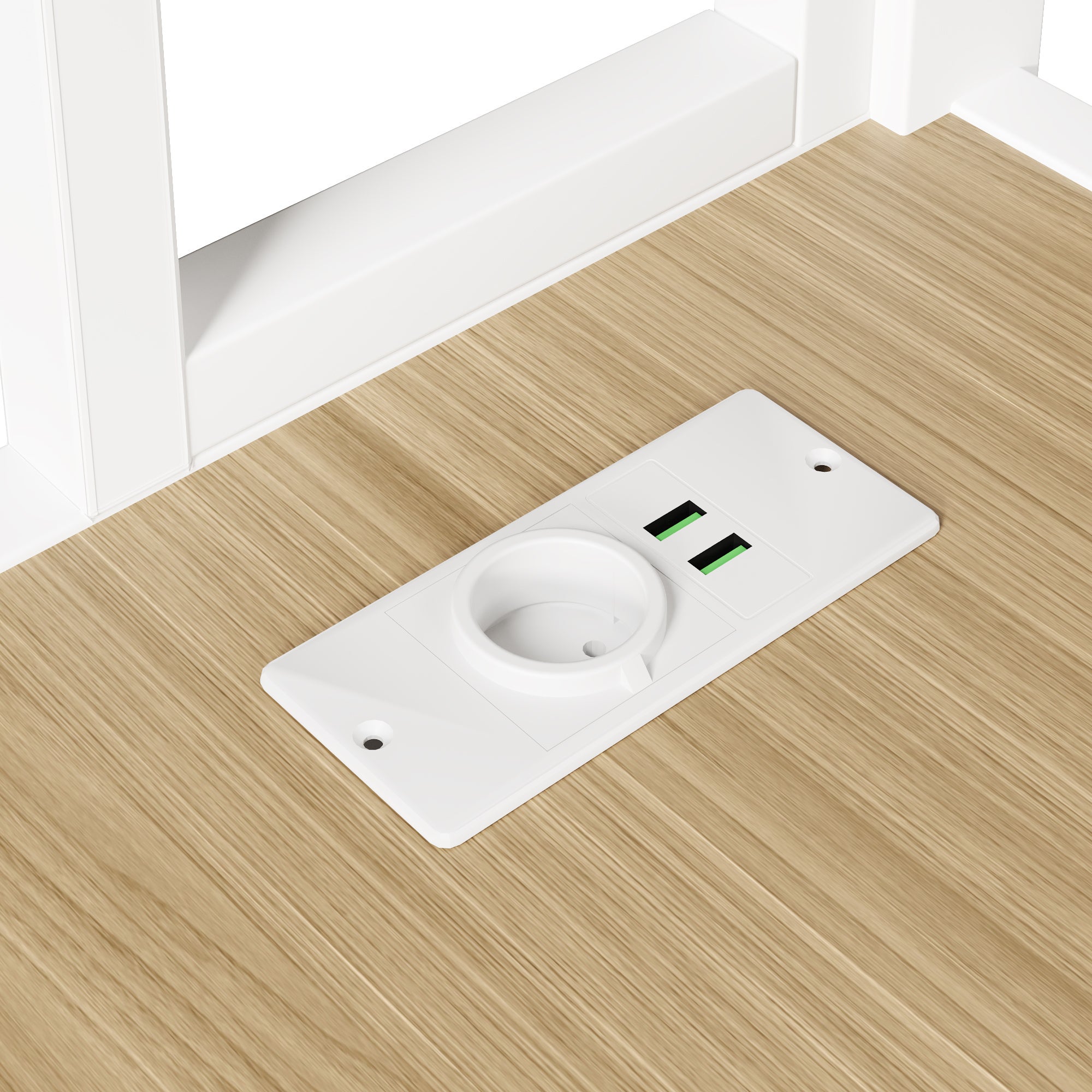 Lit superposé 140x200 avec bureau intégré, LED et ports USB - Structure métal, garde-corps et échelle - Blanc (sans matelas) - 8