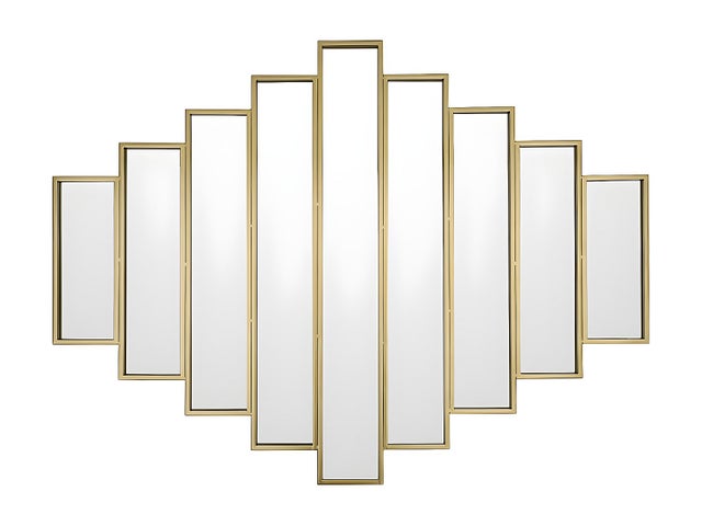 Specchio art déco simmetrico L. 90 x H. 120 cm in Metallo Dorato - GALICE