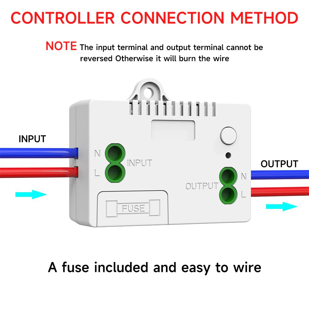 Interrupteur sans fil RF433, télécommande murale bidirectionnelle, auto-alimenté, portée 50 m, sans câblage ni pile (2 récepteurs + 2 interrupteurs) - 6