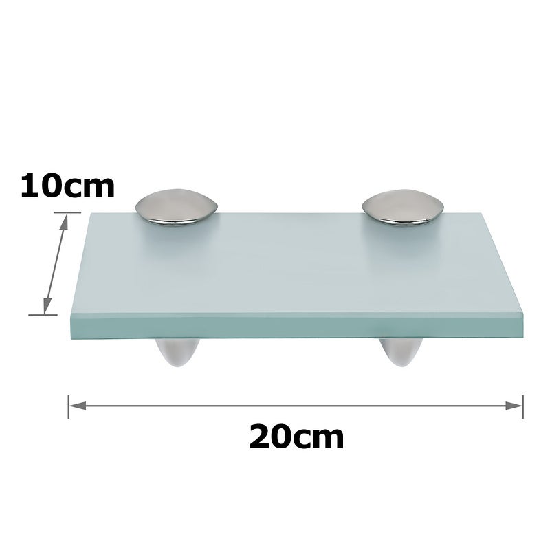 Mensola da parete in vetro, mensola da bagno in vetro 20 x 10 cm 8 mm satinato - 2