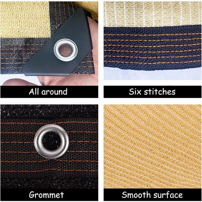 Voile d'ombrage 5 m x 8 m – esthétique, facile à utiliser et simple à installer – résistante au vent et aux déchirures - 2