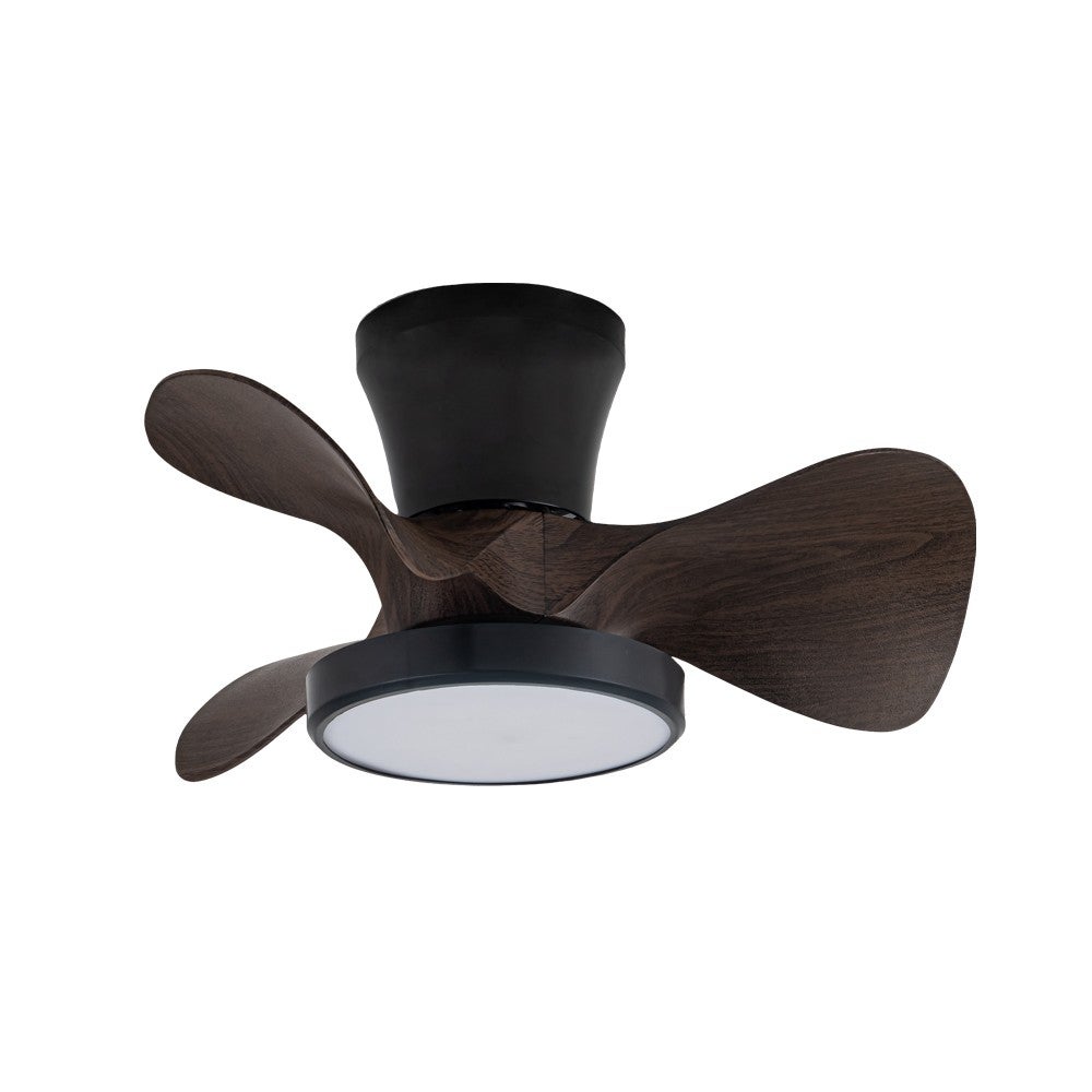 Ventilador de techo led moll negro+madera 20w 1900lm cct intensidad regulable con mando a distancia
