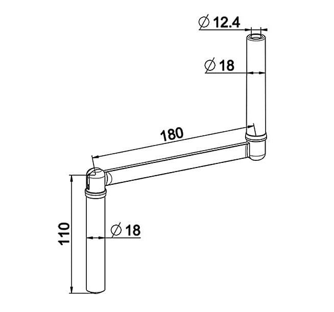 Poignée ZF pour manivelle ronde Diam.12 mm - Lg 31 cm - Acier laqué blanc - 3