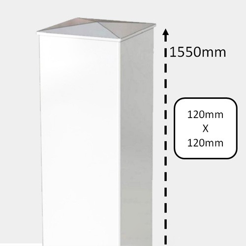 Pilier de portail PVC à sceller remplissage béton H 155 x L 12 cm blanc - 2
