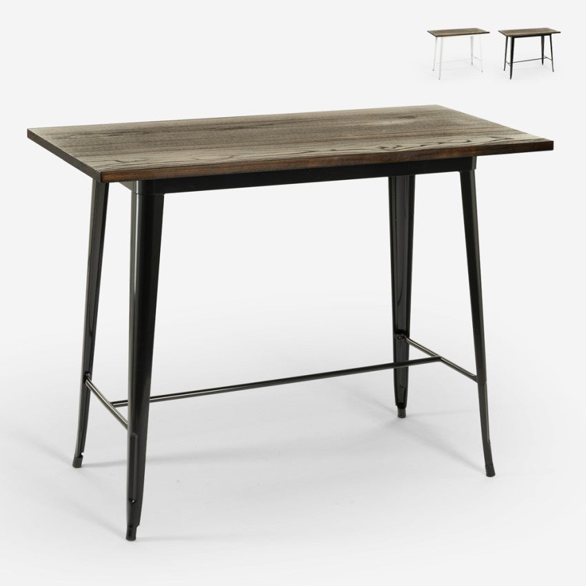 Table Haute De Cuisine Et Bar Style Industriel Pour Tabourets X X Catal Noir Leroy Merlin