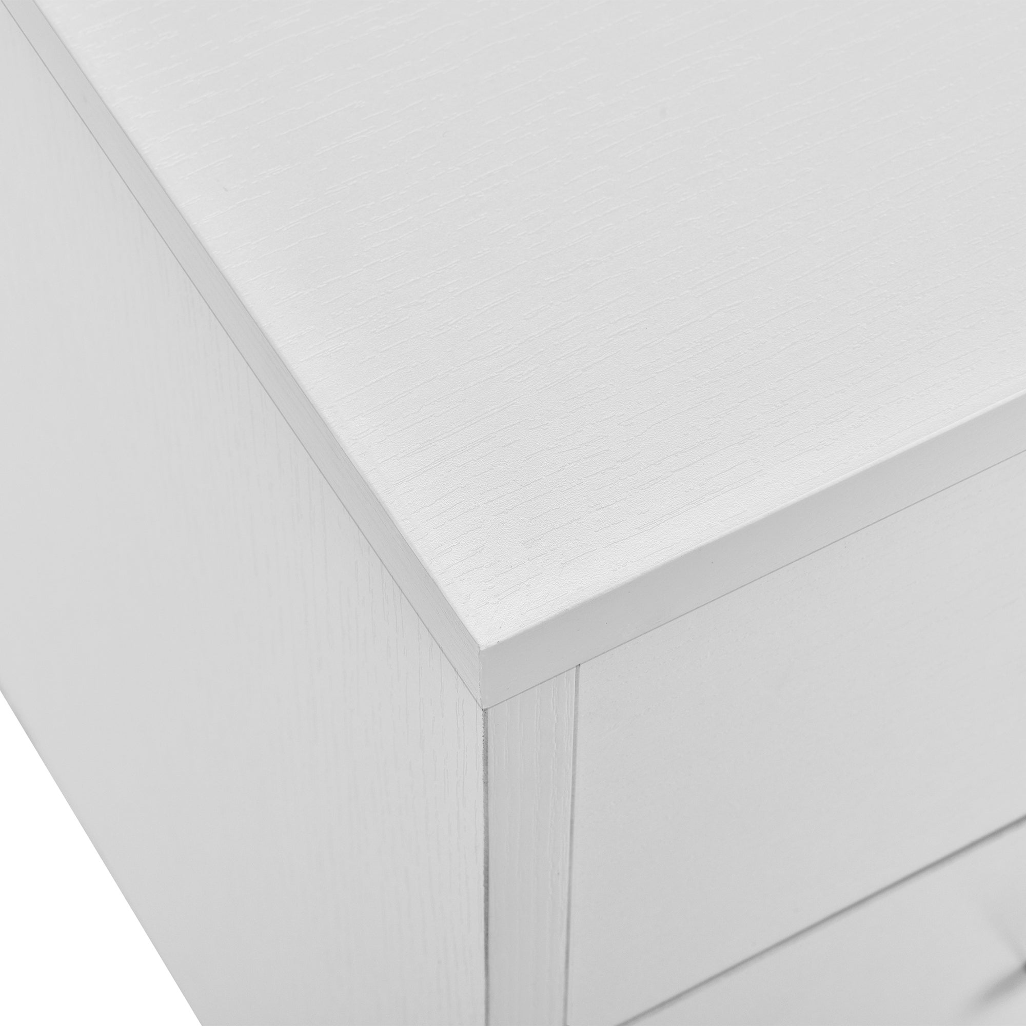 Mesa de cabeceira Jette elegante com 2 gavetas em aglomerado 38 x 34 x 37cm - Branco [en.casa] - 7