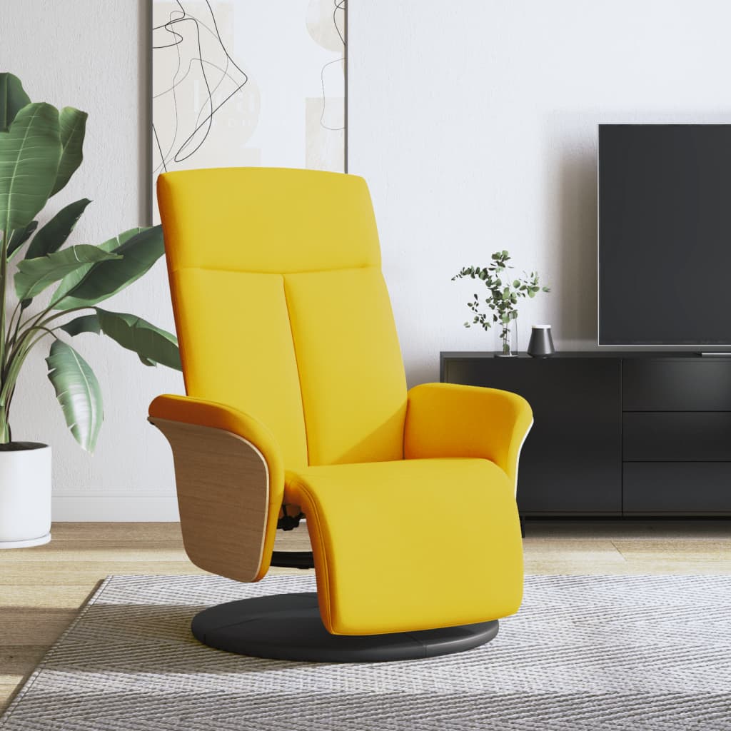 Fauteuil de relaxation avec tabouret gris clair tissu