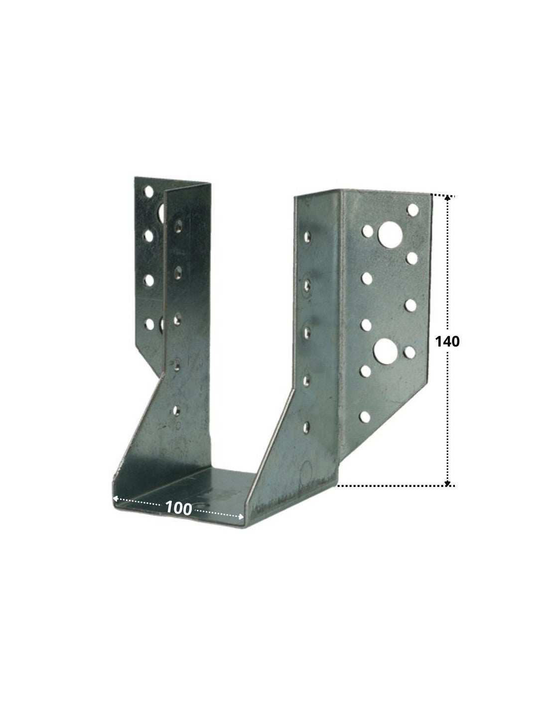 Sabot de charpente Forme U à Ailettes Extèrieur Sendzimir 100X140-1 pièce - 3