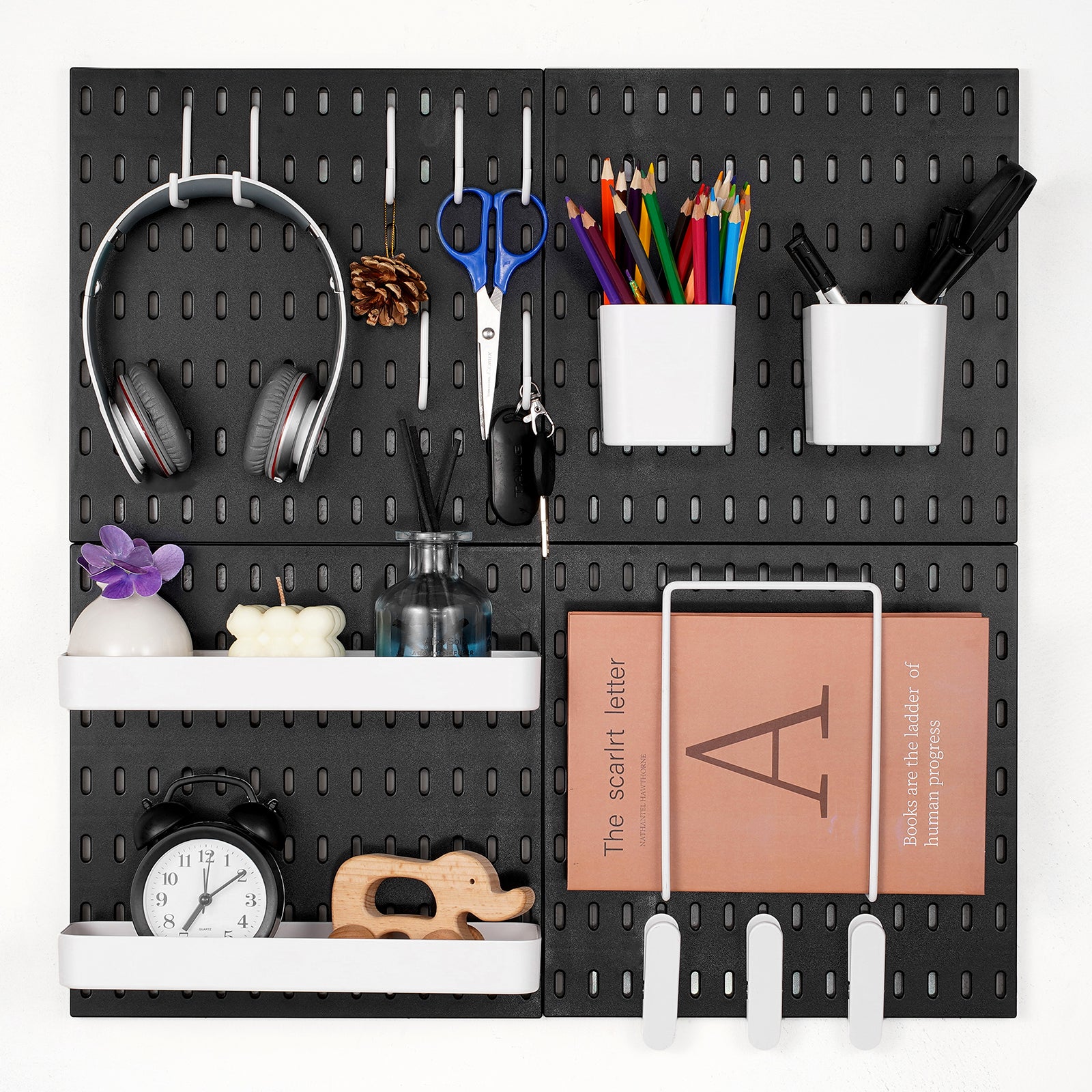 4x Ściana narzędziowa Perforowana ściana Narzędzie Perforowana ściana Pegboard 28x28cm z akcesoriami VEVOR