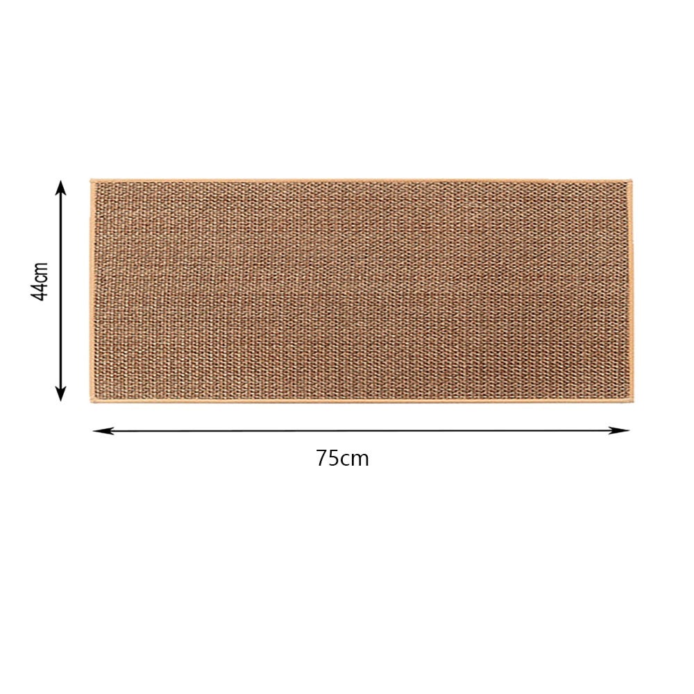 (44x75cm) Alfombra de Cocina Delante del Fregadero Goma Antideslizante y Lavable, Yute, Lino, Marrón - 2