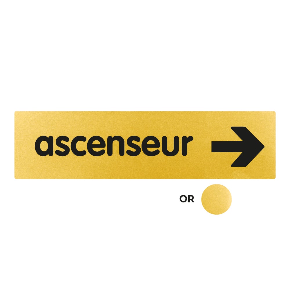 Plaque Porte "Flèche Vers La Gauche" - Imitation Cuir Marron - Picto Carré