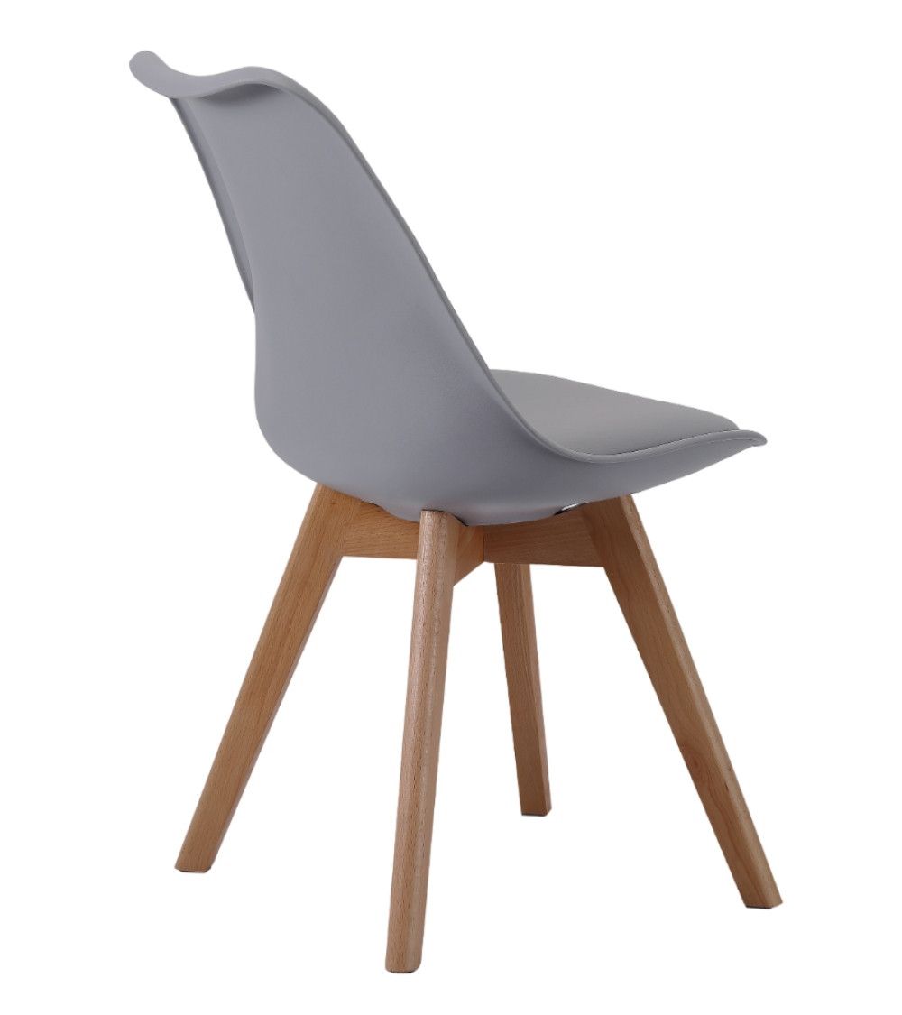 Pack de 4 sillas TULIPA estilo nórdico patas en madera en color Gris - 4
