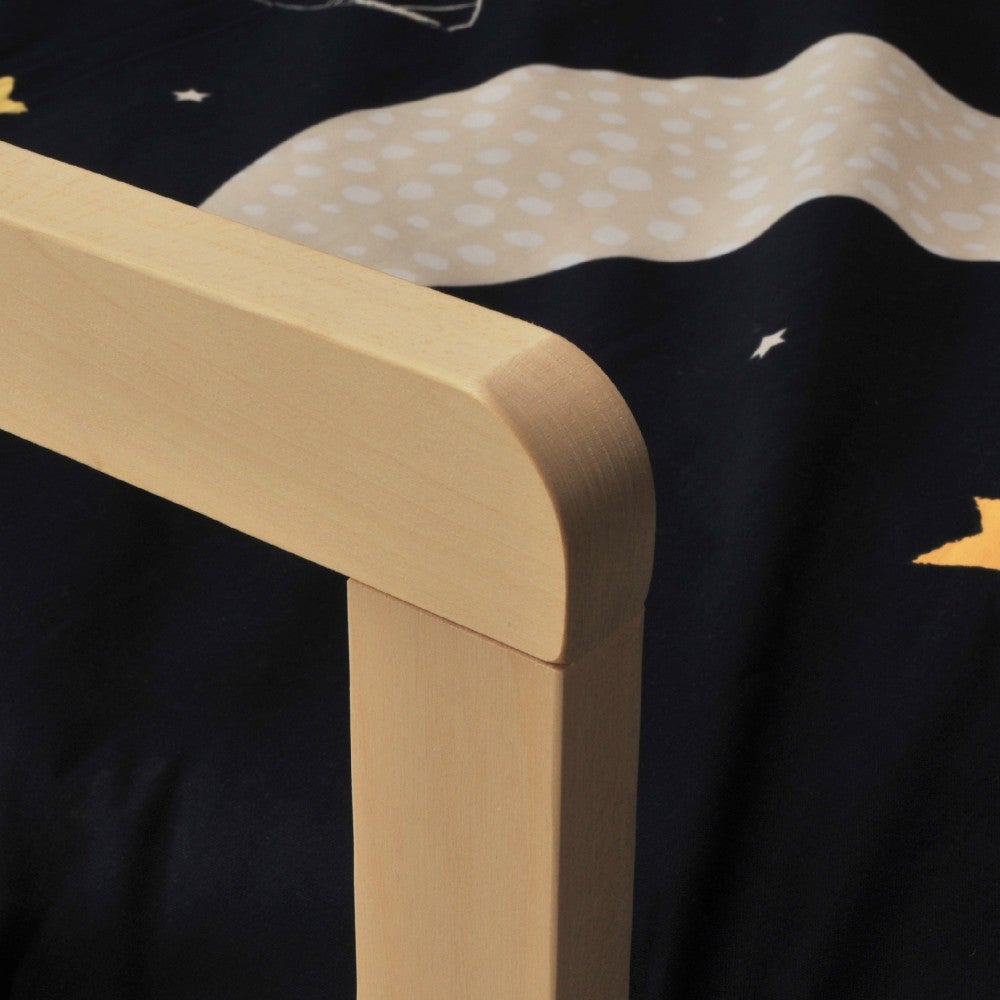 LIT 90x190 PILOU avec sommier / Blanc et naturel - 3