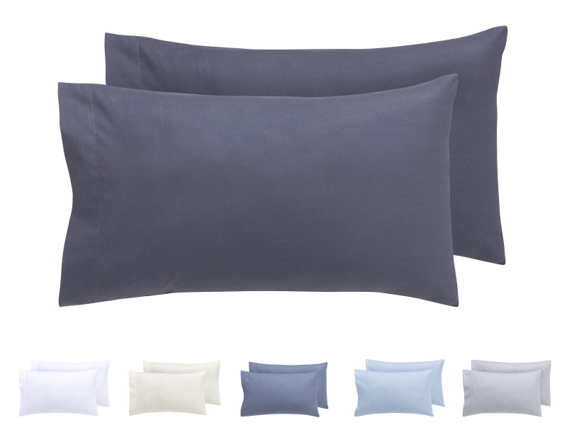 Juego De 2 Fundas De Almohada 50x50 Microfibra Cepillada Gris Claro Con Ofertas En