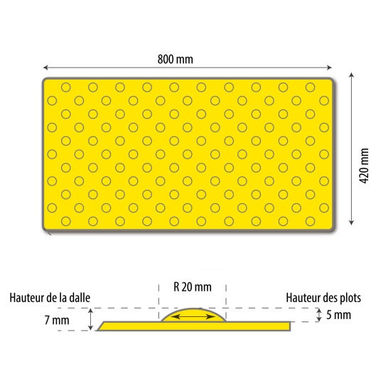 Dalle Podotactile PMR - ERP - Gris - 3