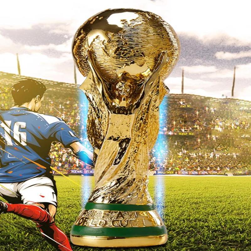 Décoration intérieure, ornement en résine représentant le trophée de la Coupe du Monde de la FIFA, Qatar, 36 cm, creux, pour les fans de football - 5