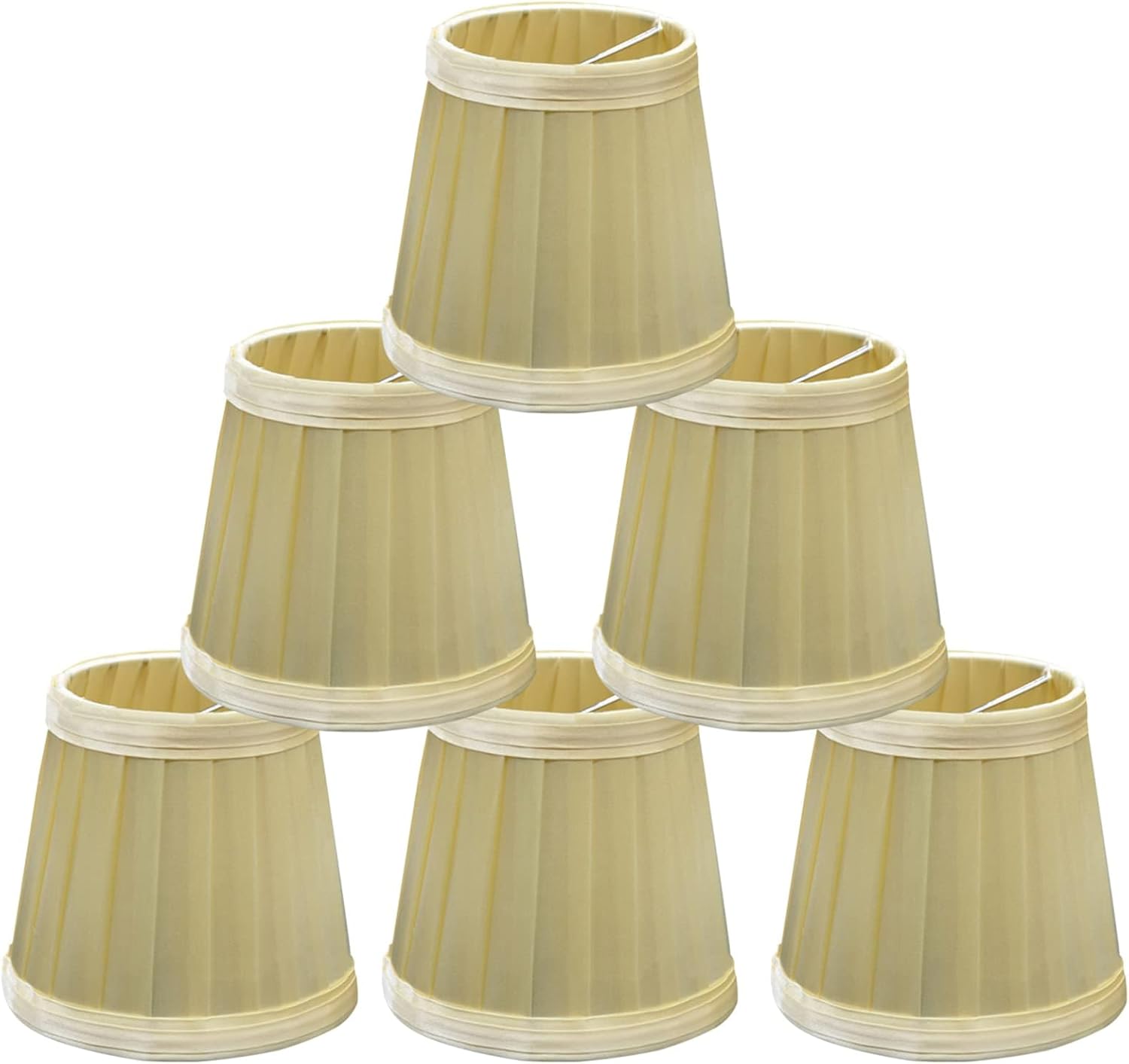 mały abażur, abażury do lamp z tkaniny, abażury, zestaw 6 małych abażurów na klips do żyrandola, 8,5x12x11cm