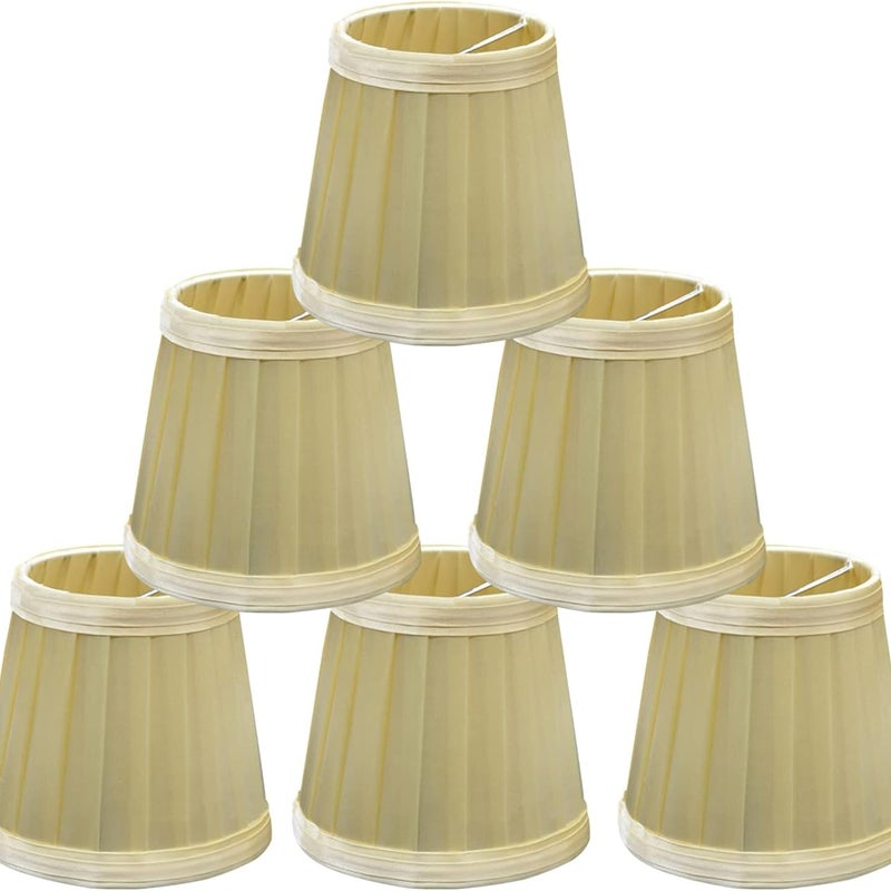 mały abażur, abażury do lamp z tkaniny, abażury, zestaw 6 małych abażurów na klips do żyrandola, 8,5x12x11cm