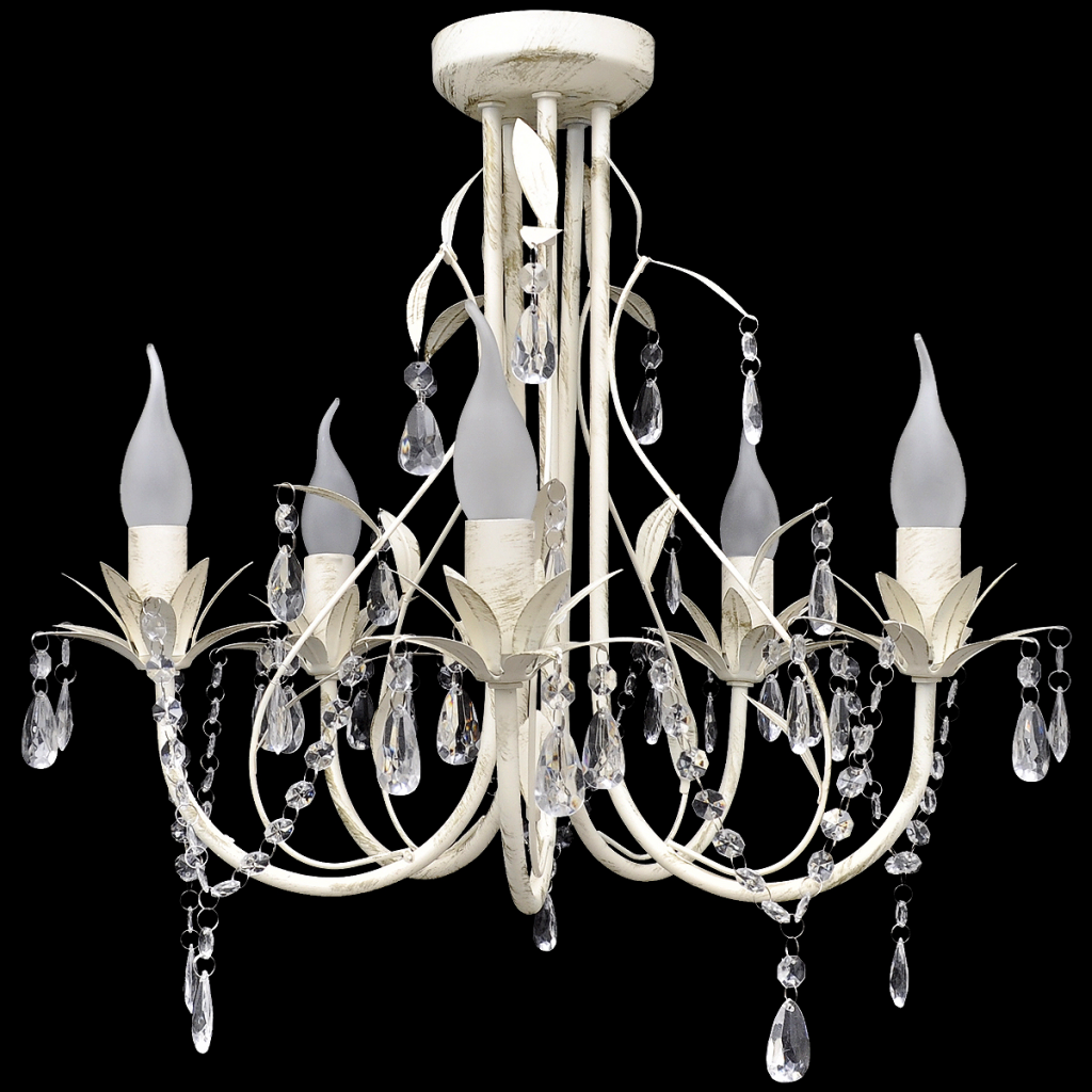 Lustre plafonnier suspendu lampe antique cristal 42,5 cm blanc 2402018 - 4