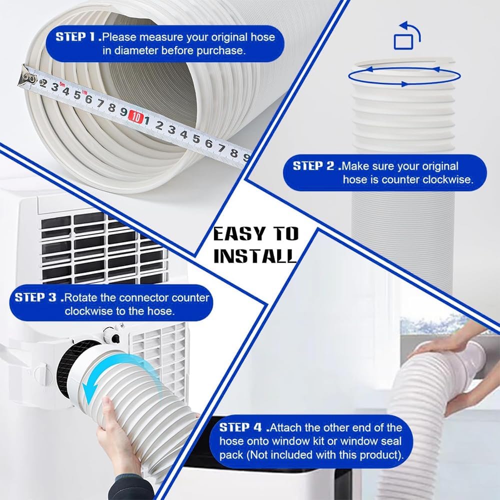 Tuyau de climatisation - Dimension extérieure Ø150mm - 1 mètre - Tuyau de vidange climatiseur mobile - Tuyau d'évacuation d'air - 4
