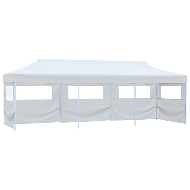 Tenda reception pieghevole e retrattile con 5 pareti 3x9m Bianca