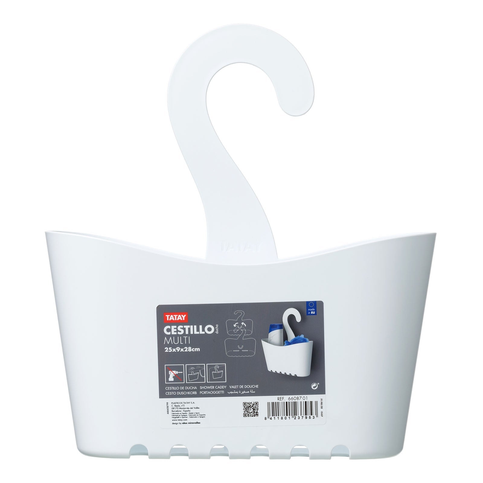 TATAY Standard - Cestillo de Ducha Multiusos con Colgador Adaptable. Blanco - 2