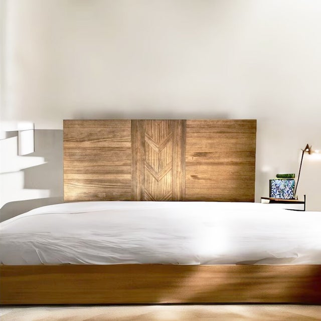 Tête De Lit En Bois Teak 160x80x4 Cm - Motif Cubes - Industriel - Marblechic