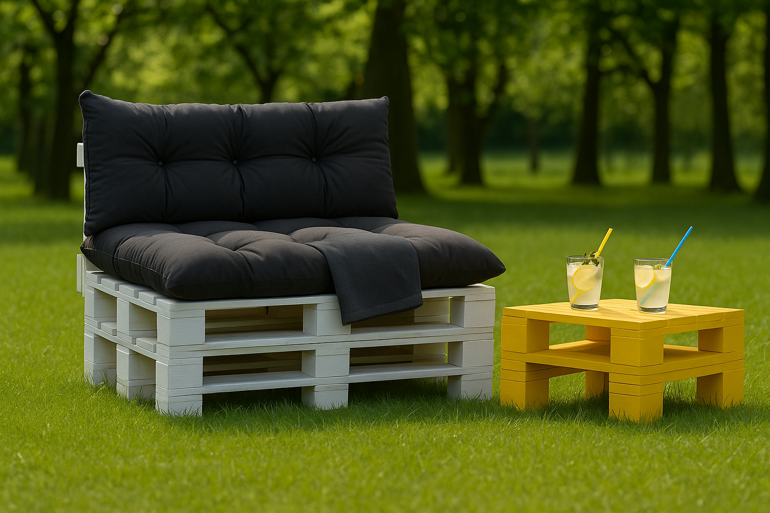 Coussins pour palettes, Assise 120x50 et Dossier 120x40cm Anthracite, coussins canapé / coussin palette in / extérieur, SETGARDEN - 3