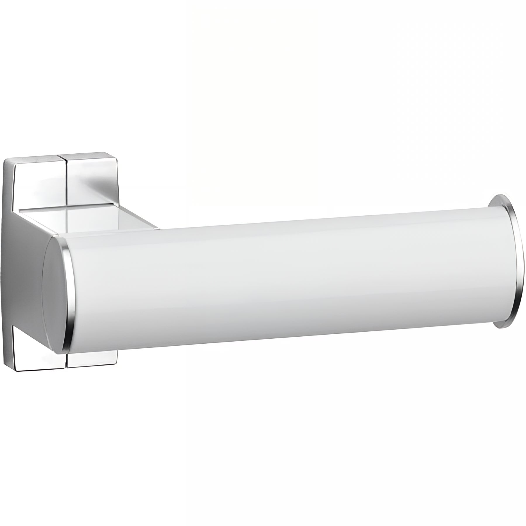 Distributeur Papier WC Design Alu Blanc - Avec Étagère - Fixation Murale - Salle De Bain Moderne