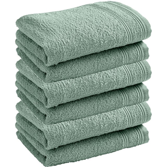 Lot de 6 serviettes invité éponge 