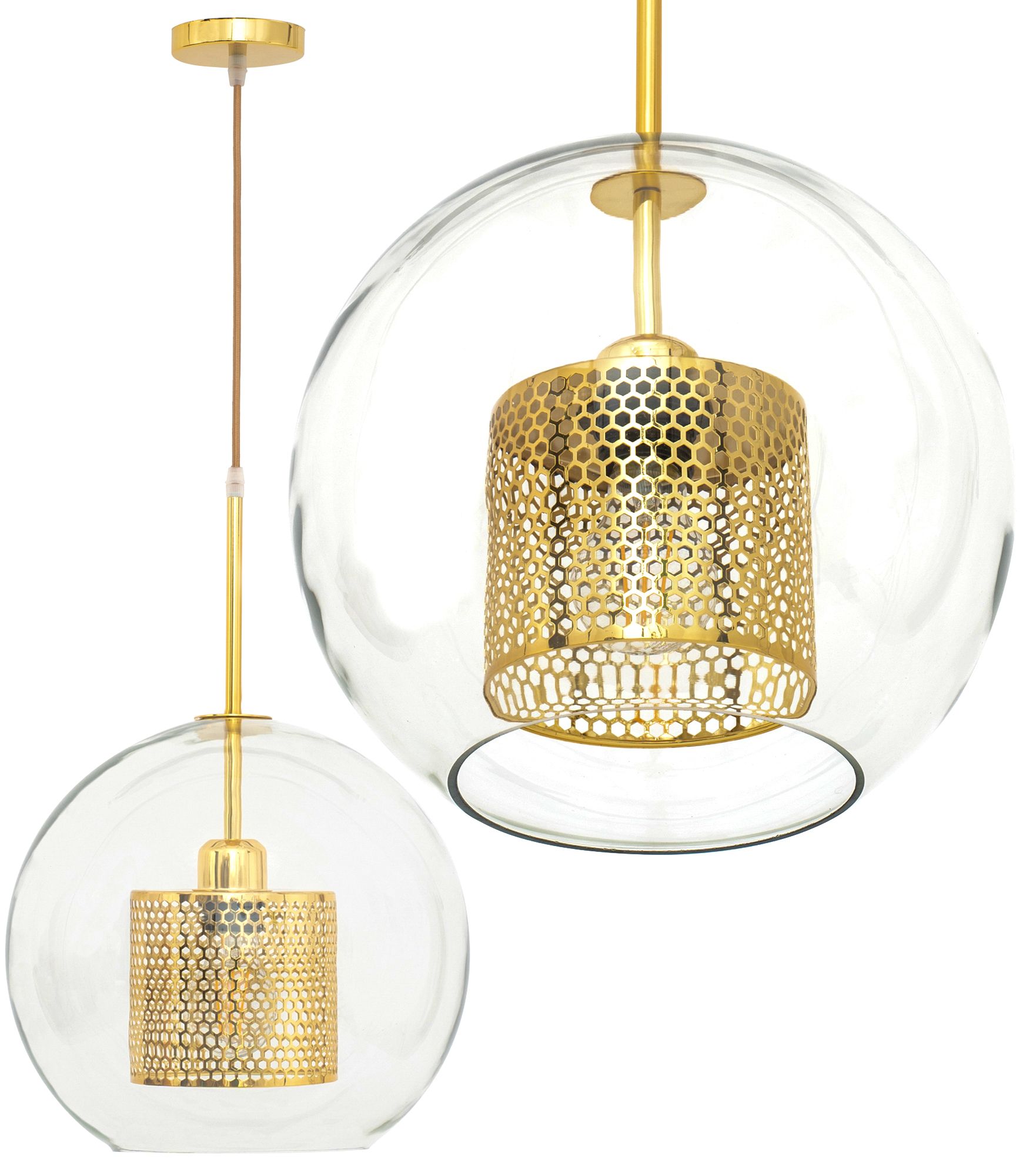 Lampa Sufitowa Wisząca Toolight App556-1Cp Złoty 30Cm