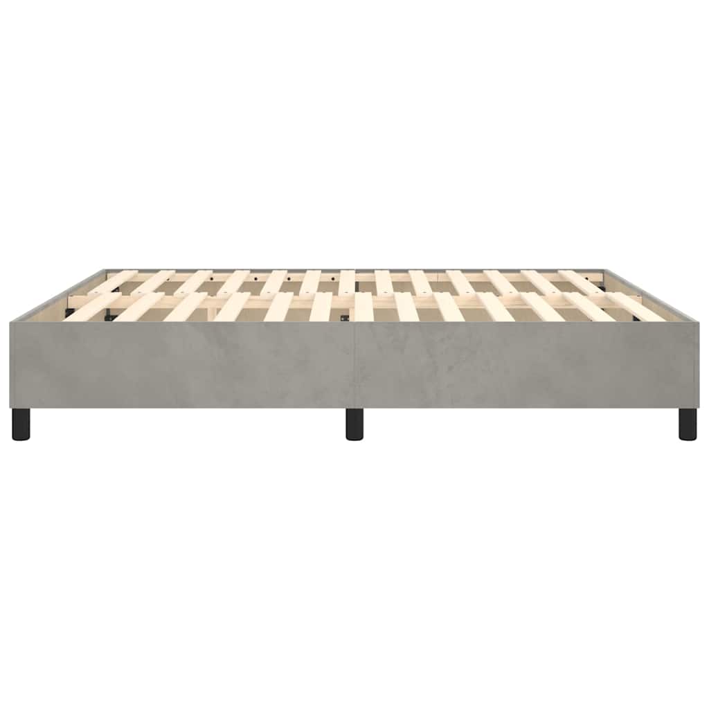Cadre de lit sans matelas velours gris clair 200x200 cm - 7