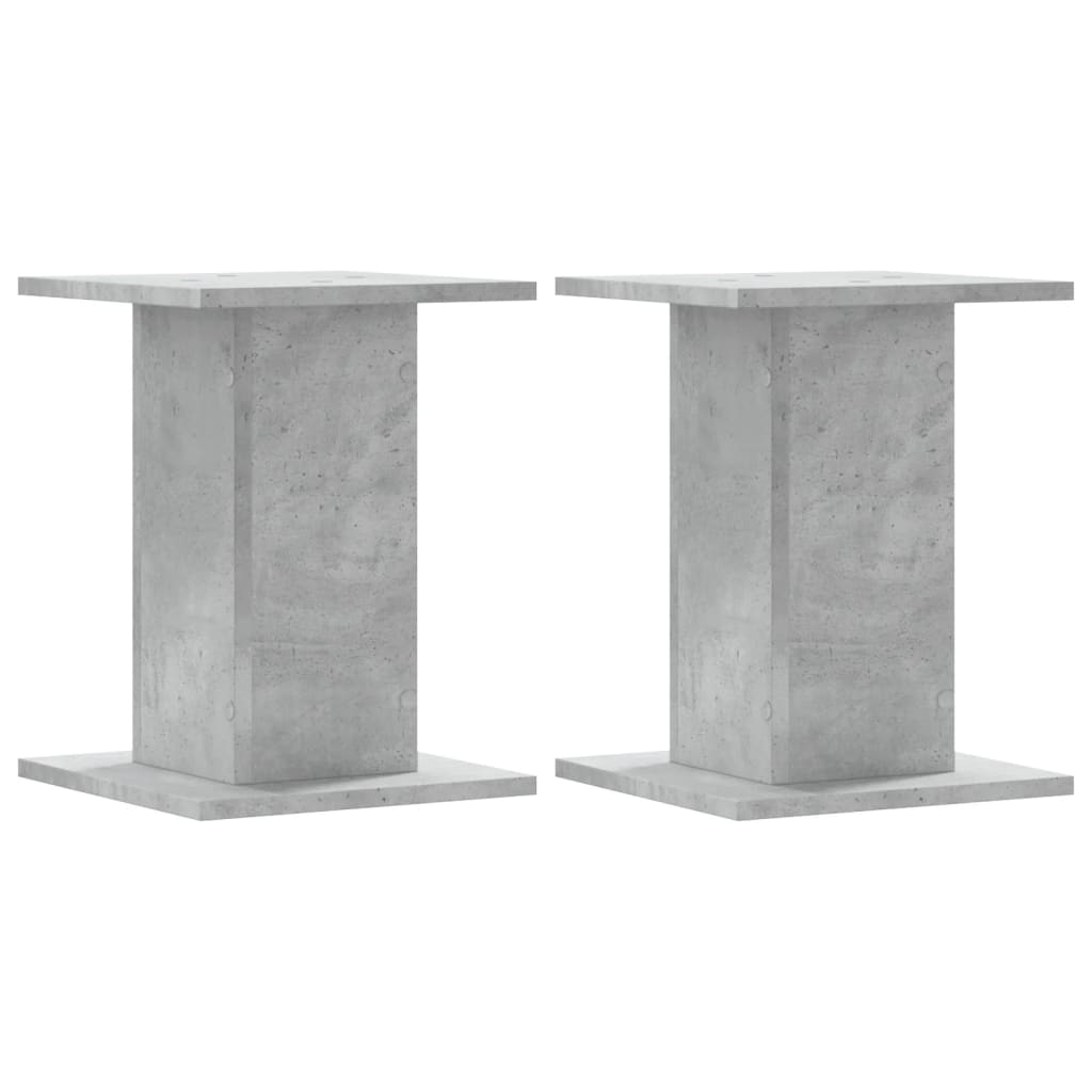 Supports pour plantes, 2 pièces, gris béton, panneau de bois - 2