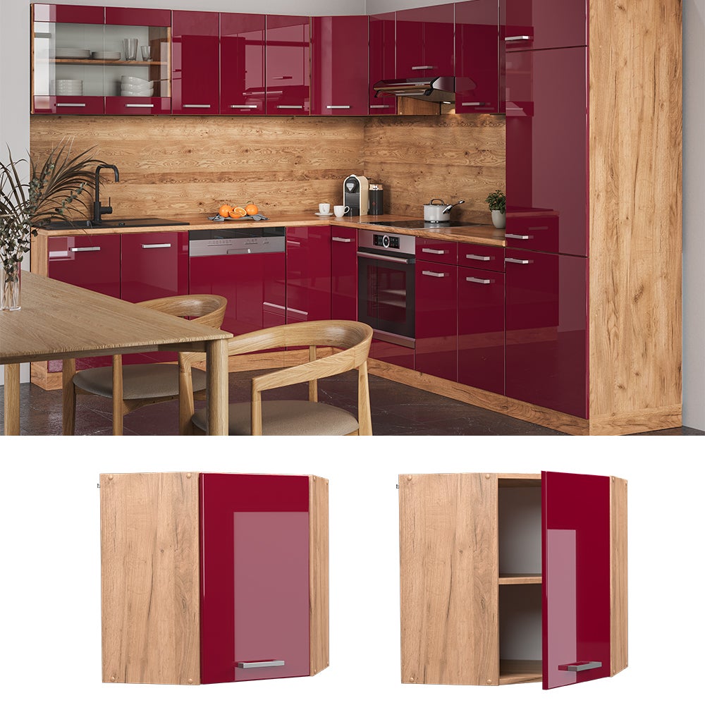 Vicco Elément haut de cuisine R-Line, Rouge brillant, 57cm - 2