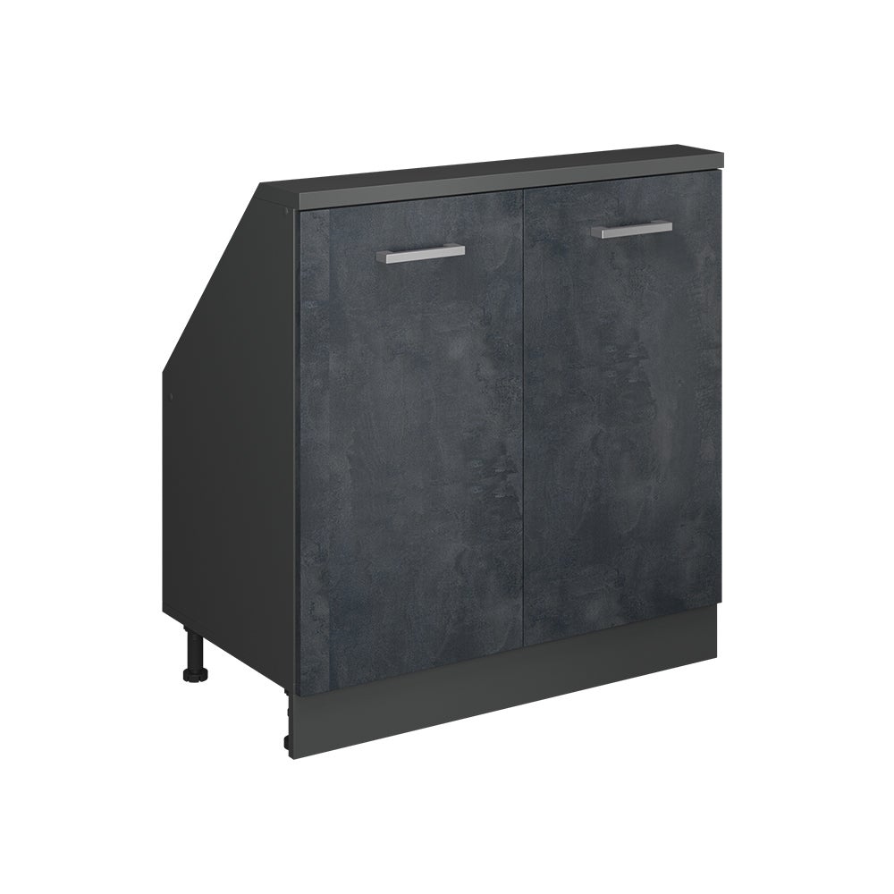 Vicco Szafka kuchenna na dach skośny R-Line, Czarny beton, 80 cm z 2 drzwiami
