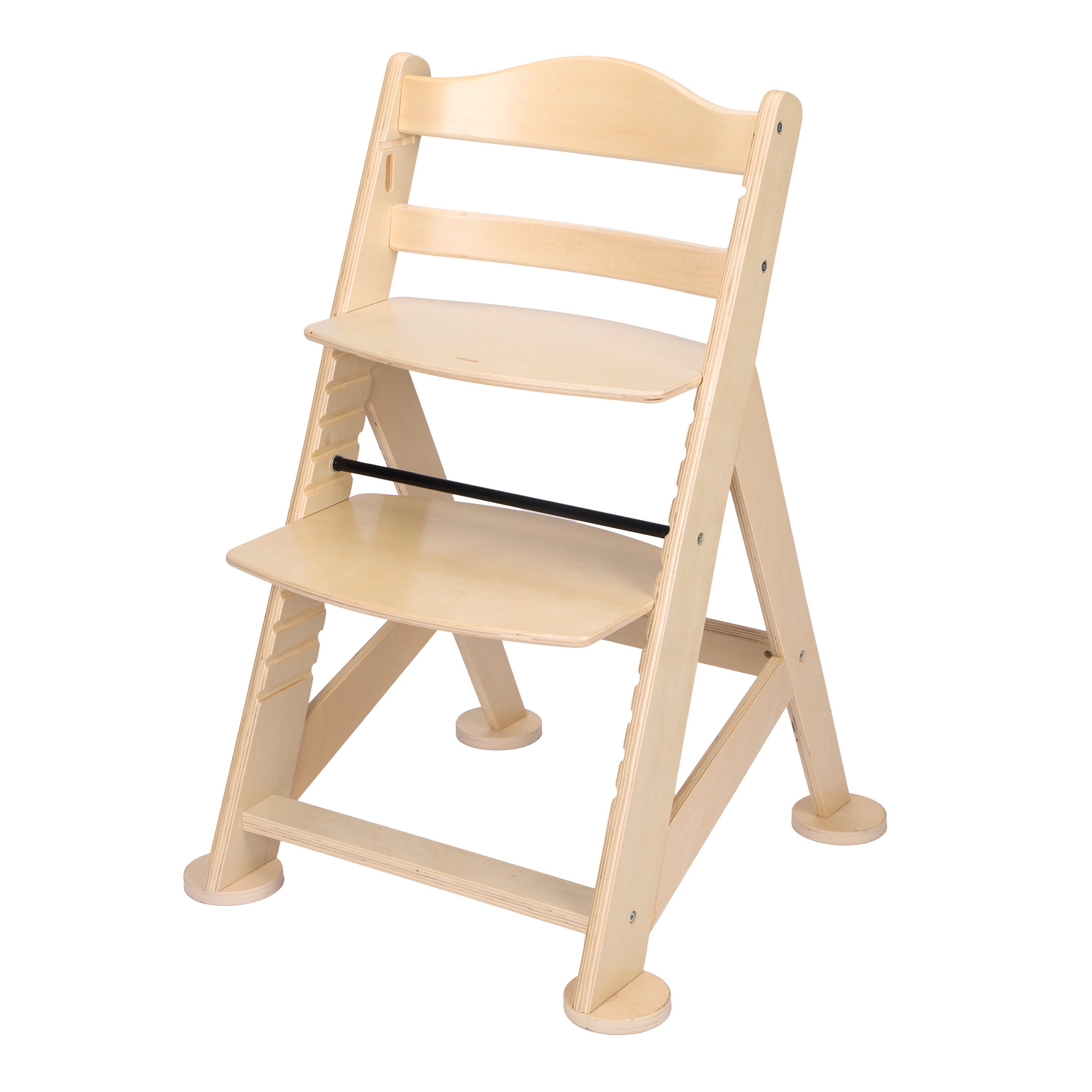 Chaise Haute Bébé 4-en-1 Évolutive En Bois – Inclinable, Réglable & Pliante – Beige Écologique – Dès La Naissance Jusqu'à 3 Ans
