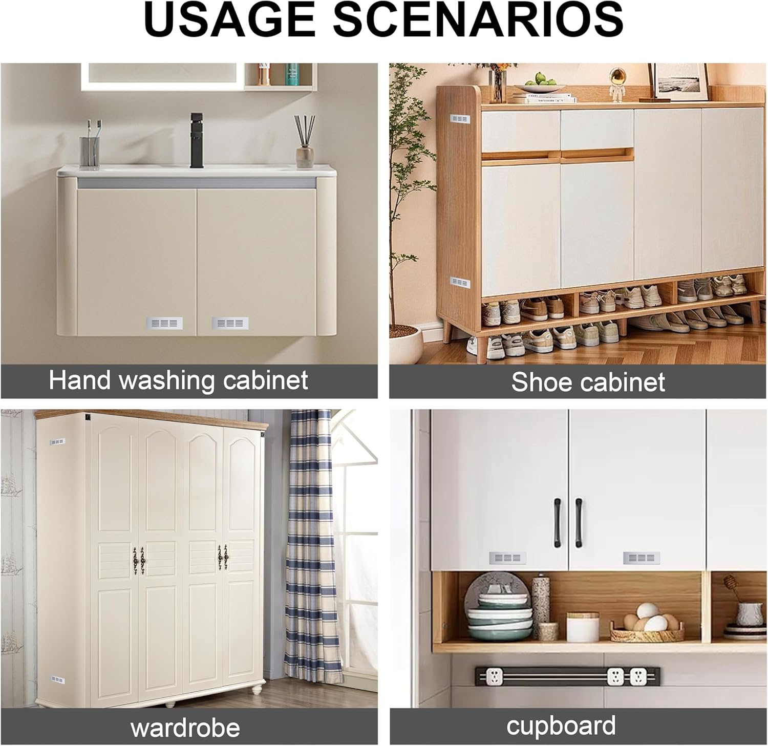 Kratka wentylacyjna aluminiowa z wkrętami, do wentylacji szaf i pomieszczeń, 15 x 5 cm, srebrna, 4 sztuki - 7