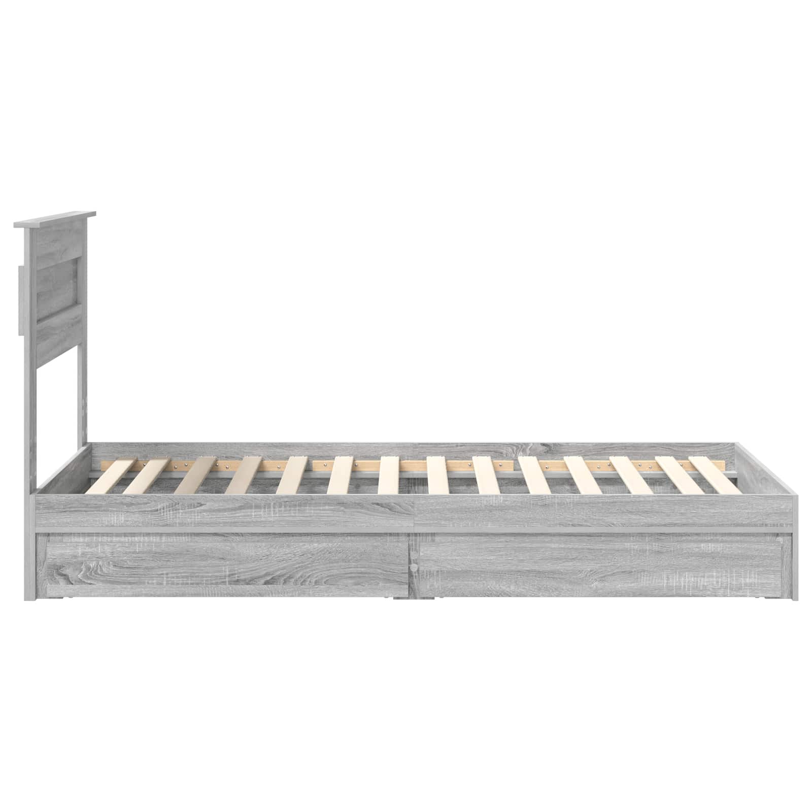 Lit avec rangement, panneau de bois, gris, pour la chambre, 75 × 190 cm - 9
