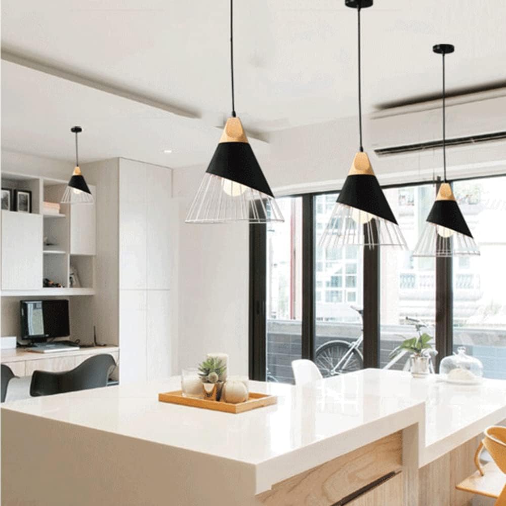 2 x Industrialny żyrandol wiszący - Regulowany łańcuch 150 cm - Styl fabryczny - Lampa sufitowa E27, Ø25 cm, Bez żarówki w zestawie - Dekoracja domu - 5