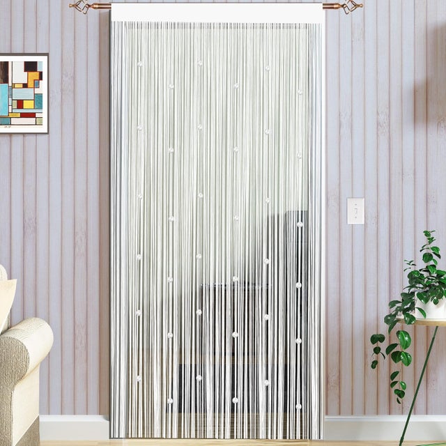 100x200cm Blanc Rideau De Porte en Perles Rideau Anti Mouches pour Porte Exterieur Moustiquaire Rideaux Rideau Anti Mouche Exterieur Cloison