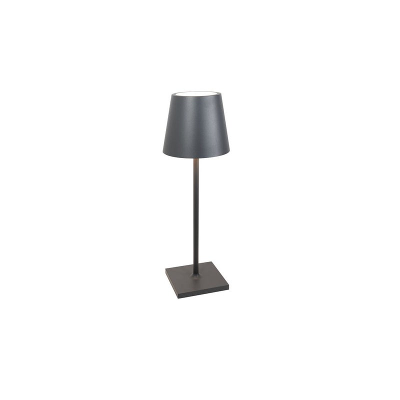 Zdjęcia - Lampa stołowa Zafferano LED Poldina L Desk, ciemnoszara, ładowalna i ściemnialna, z czasem pracy baterii do 12 godzin