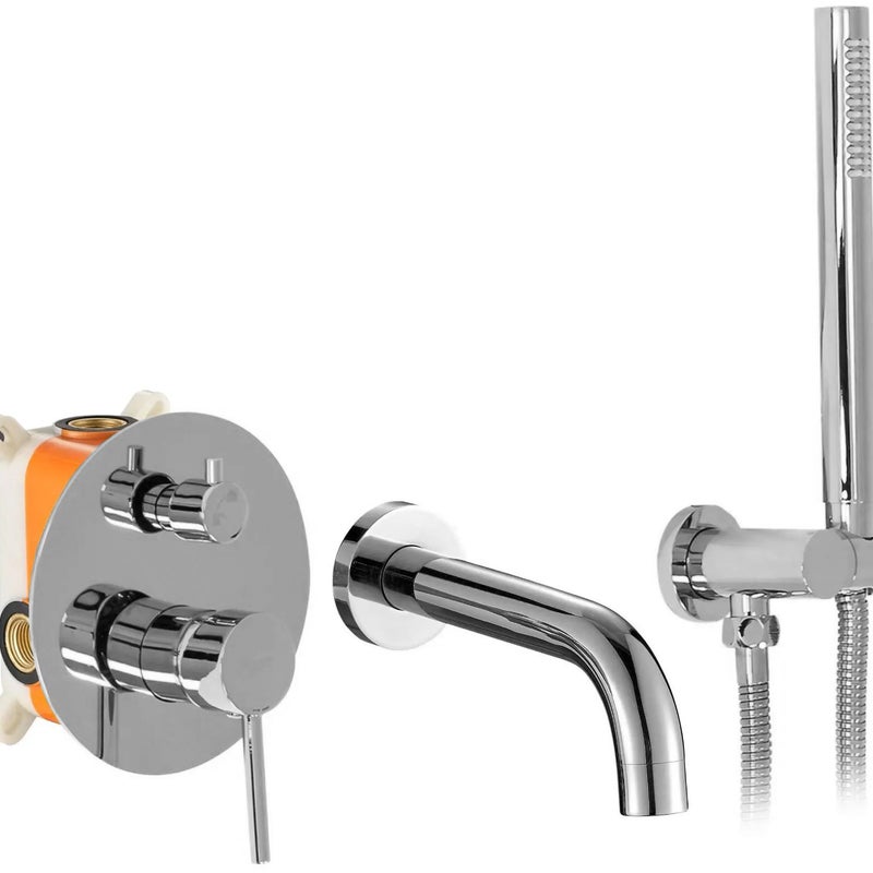 Bateria wannowa podtynkowa Rea Lungo chrom + Box